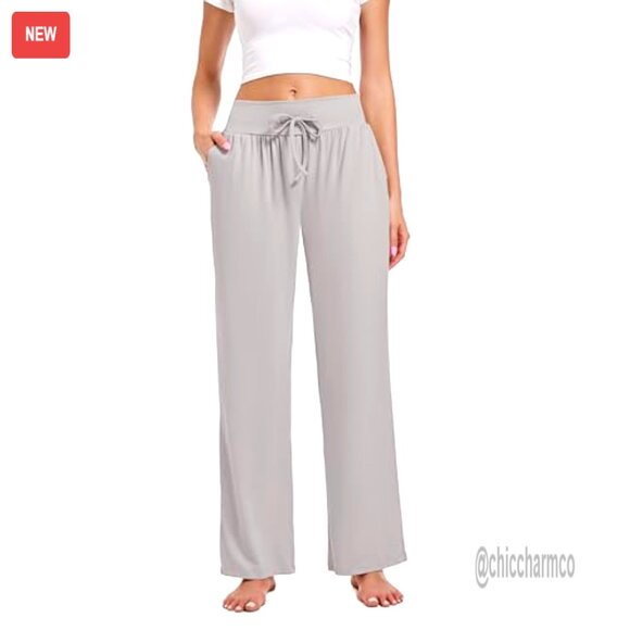 3 Pack High Waisted Wide Leg Yoga Sweatpants with Pockets Drawstring Lounge - Picture 3 of 7